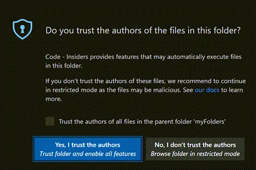 Workspace Trust Dialog